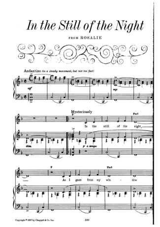 Cole Porter In The Still Of The Night score for Piano