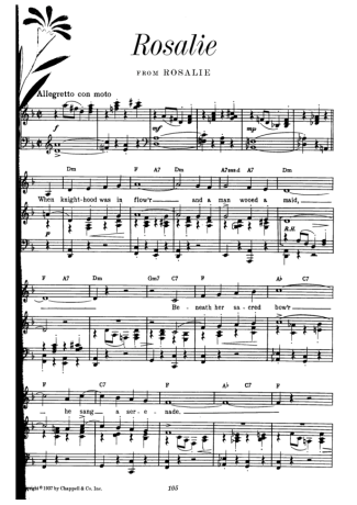Cole Porter Rosalie score for Piano