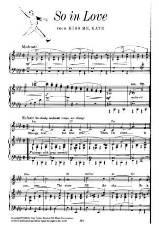 Cole Porter So In Love score for Piano