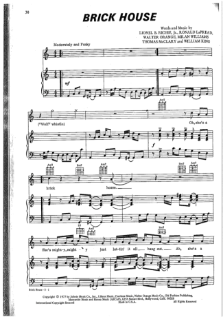 Commodores  score for Piano