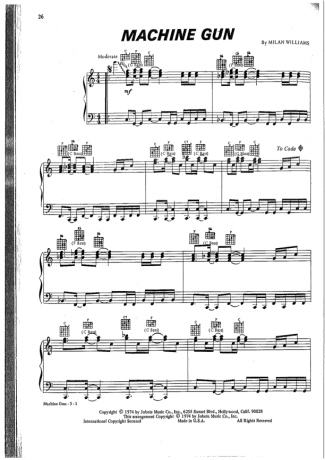 Commodores  score for Piano