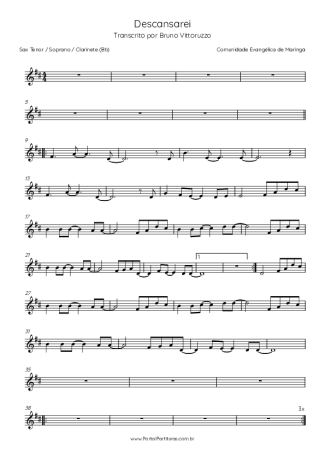 Comunidade Evangélica de Maringá Descansarei score for Tenor Saxophone Soprano (Bb)