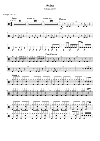 Score for Drums