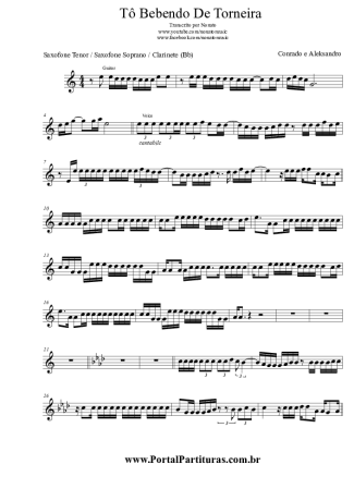 Conrado e Aleksandro Tô Bebendo De Torneira score for Tenor Saxophone Soprano (Bb)