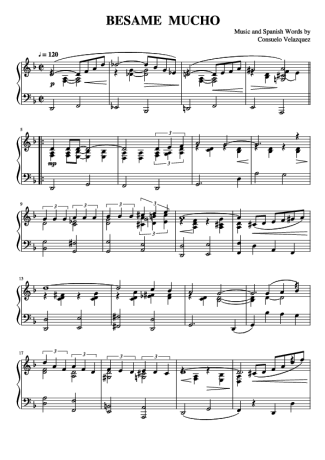 Consuelo Velazquez Besame Mucho score for Piano