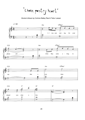 Corinne Bailey Rae Choux Pastry Heart score for Piano