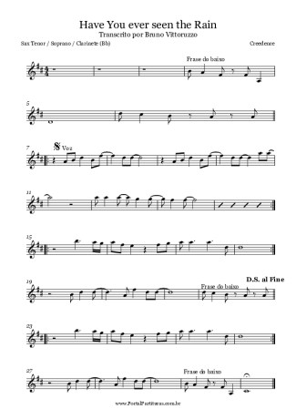 Creedence Clearwater Revival  score for Clarinet (Bb)