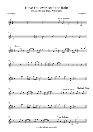 Creedence Clearwater Revival  score for Clarinet (C)