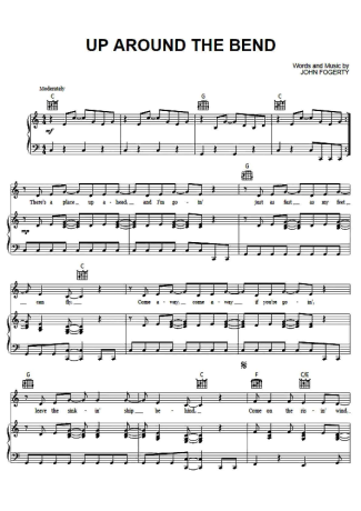 Creedence Clearwater Revival Up Around The Bend score for Piano
