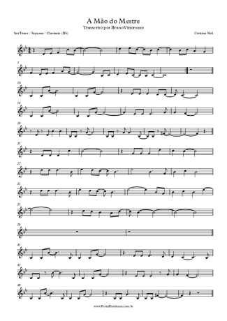 Cristina Mel A Mão Do Mestre score for Tenor Saxophone Soprano (Bb)