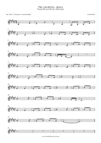 Cristina Mel Me Levantou Jesus score for Tenor Saxophone Soprano (Bb)
