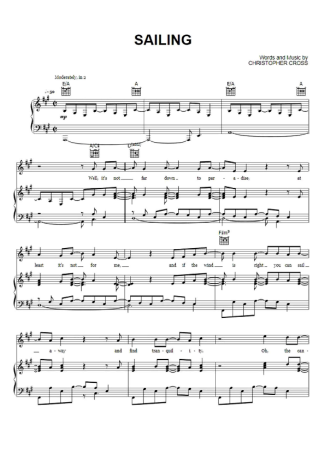 Cristopher Cross  score for Piano