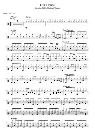 Crosby, Stills, Nash and Young  score for Drums