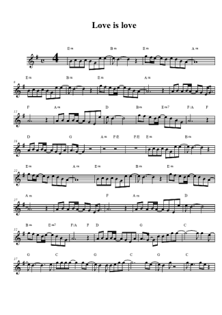 Culture Club Love Is Love score for Clarinet (Bb)