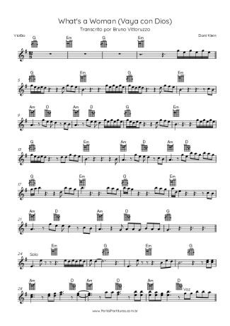 Dani Klein What´s A Woman (Vaya Con Dios) score for Acoustic Guitar