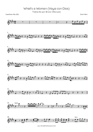 Dani Klein What´s A Woman (Vaya Con Dios) score for Alto Saxophone