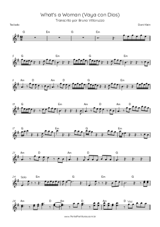 Dani Klein What´s A Woman (Vaya Con Dios) score for Keyboard