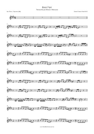 Daniel Caesar feat H.E.R  score for Tenor Saxophone Soprano (Bb)