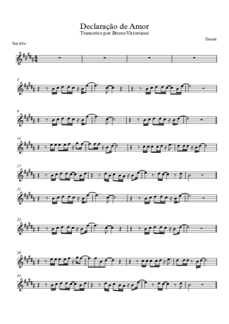 Daniel Declaração De Amor score for Alto Saxophone