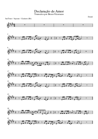 Daniel Declaração De Amor score for Tenor Saxophone Soprano (Bb)