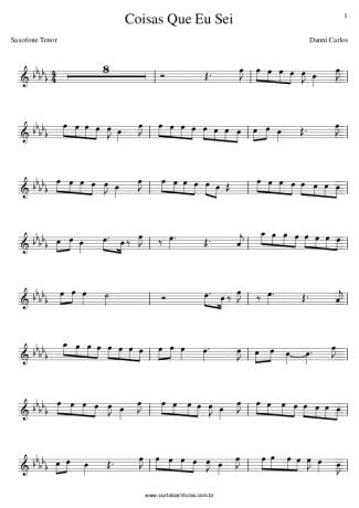 Danni Carlos Coisas Que Eu Sei score for Tenor Saxophone Soprano Clarinet (Bb)