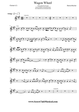 Darius Rucker Wagon Wheel score for Clarinet (C)