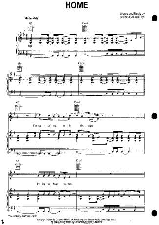Daughtry Home score for Piano