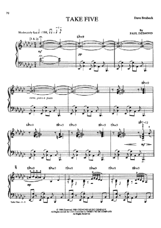 Dave Brubeck  score for Piano