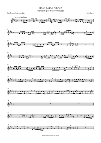 Davi Sacer Deus Não Falhará score for Tenor Saxophone Soprano (Bb)