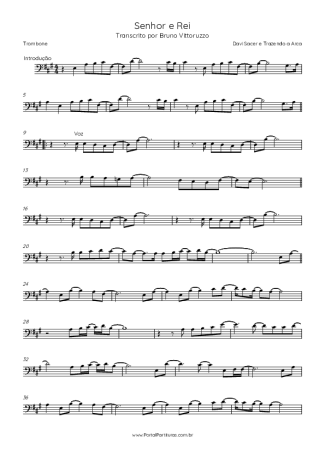 Davi Sacer e Trazendo a Arca Senhor E Rei score for Trombone