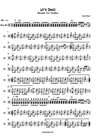David Bowie Let´s Dance score for Drums