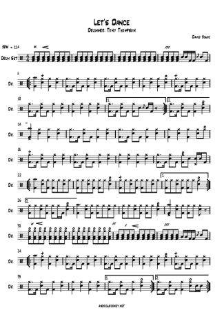 David Bowie Let´s Dance score for Drums