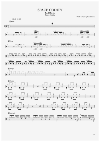 David Bowie Space Oddity score for Drums