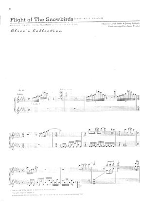 David Foster Flight Of The Snowbirds score for Piano