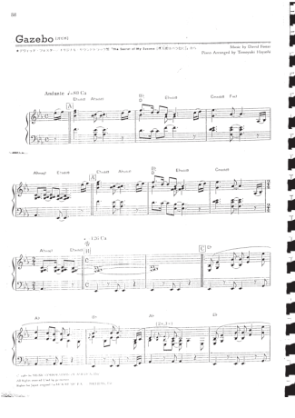 David Foster Gazebo score for Piano