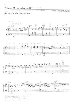 David Foster Piano Concerto In G score for Piano