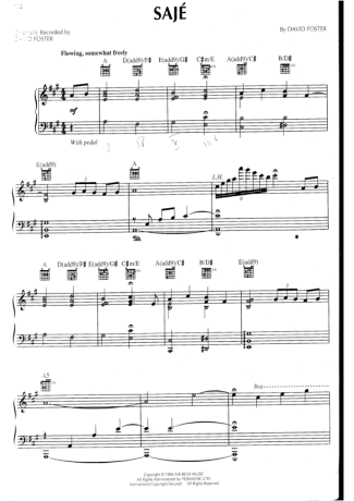 David Foster Sajé score for Piano