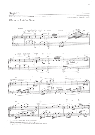 David Foster Sajé score for Piano