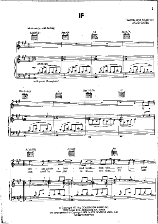 David Gates  score for Piano