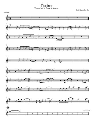 David Guetta feat Sia Titanium score for Alto Saxophone