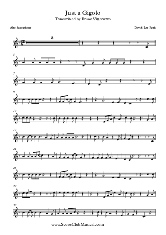 David Lee Roth  score for Alto Saxophone