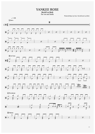 David Lee Roth Yankee Rose score for Drums