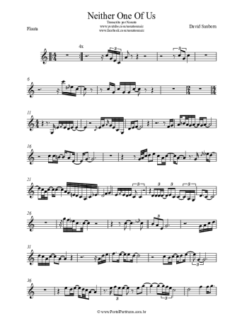 David Sanborn Neither One Of Us score for Flute