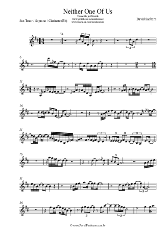 David Sanborn  score for Tenor Saxophone Soprano (Bb)