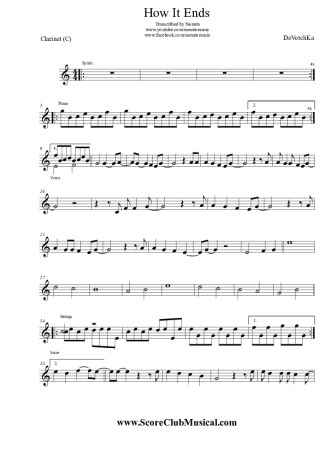 DeVotchKa How It Ends score for Clarinet (C)