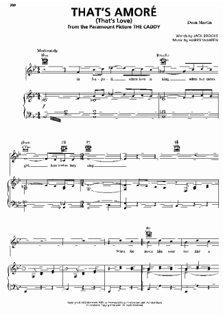 Dean Martin  score for Piano
