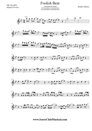 Debbie Gibson Foolish Beat score for Alto Saxophone