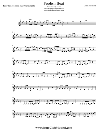 Debbie Gibson Foolish Beat score for Clarinet (Bb)