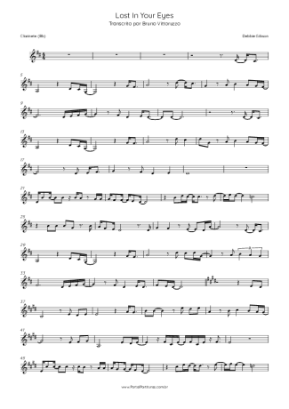 Debbie Gibson Lost In Your Eyes score for Clarinet (Bb)