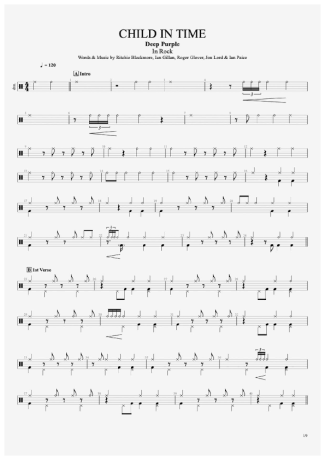 Deep Purple  score for Drums